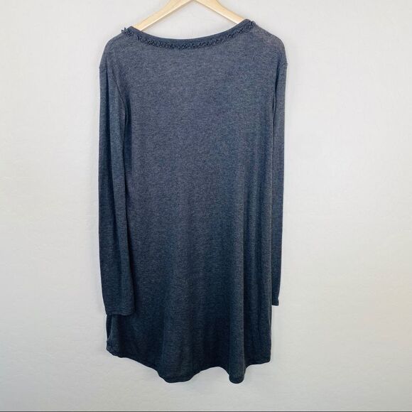 Somedays Lovin Gray ribbed henley dress asymmetric - Picture 5 of 9